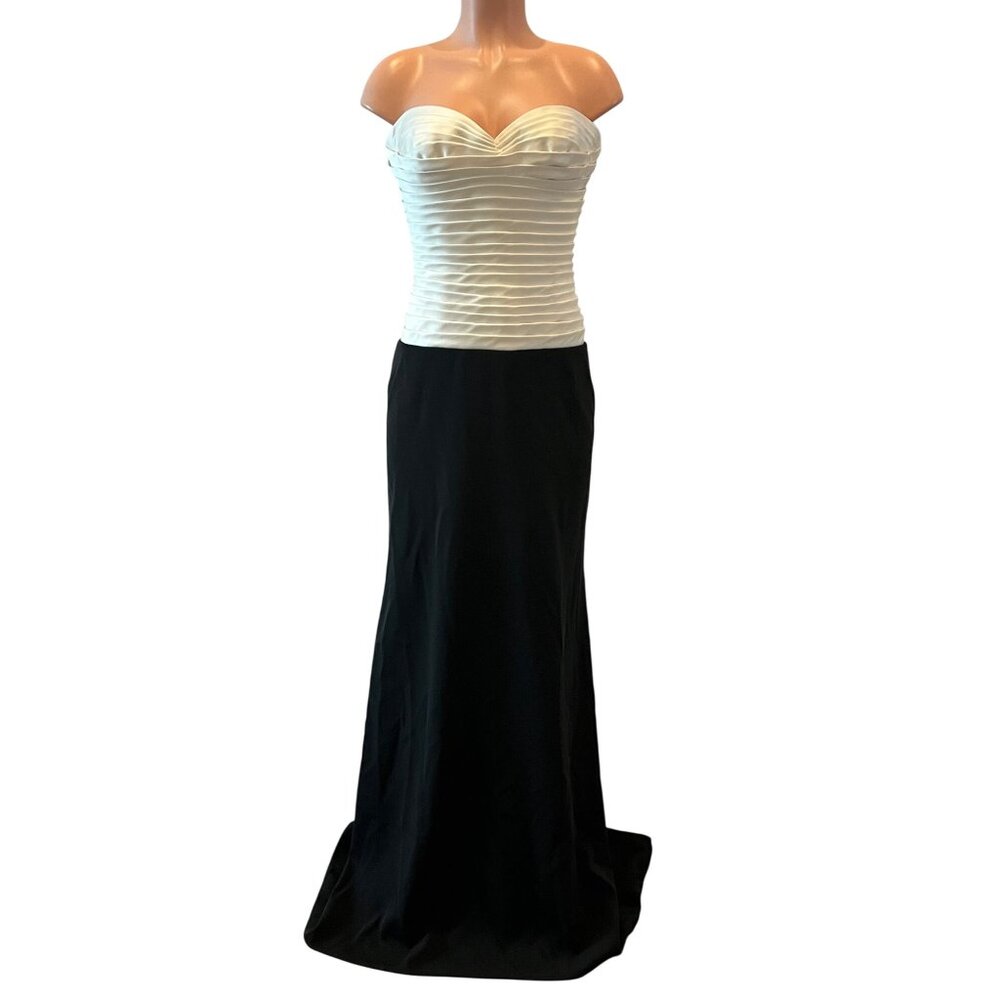 Sergio Hudson Black and White Strapless Gown NWT - Picture 5 of 10